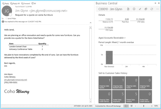 Shitje direkt nga Outlook me BTech dhe Business Central